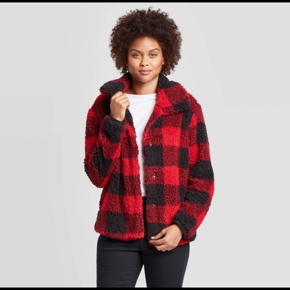 Knox Rose | Plaid Long-Sleeve Shirt Jacket